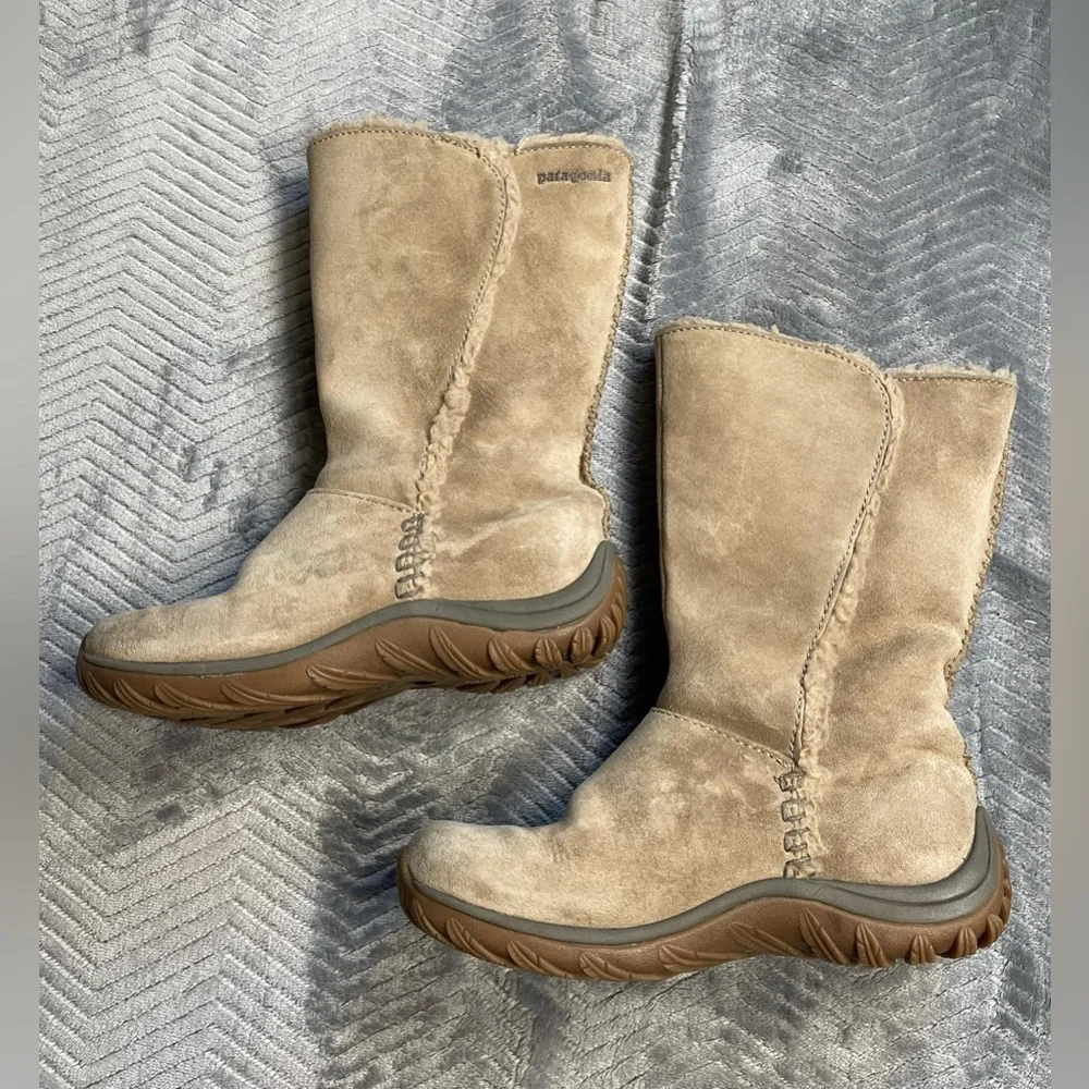 Womens Patagonia Lugano Tan Suede Leather‎ Boots 6.5
